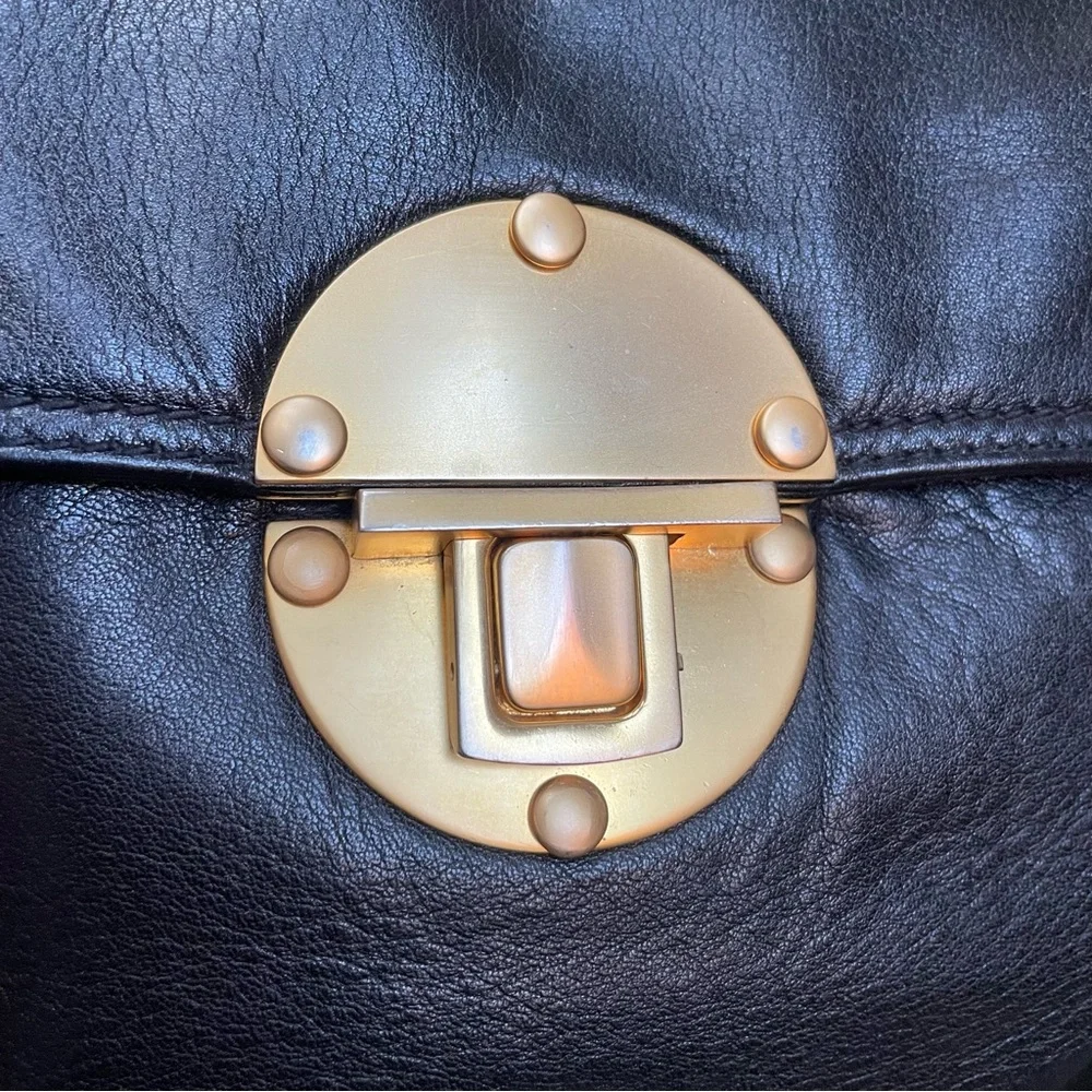 Donna Karan Black Crossbody Bag with Gold Accents - Picture 10 of 11